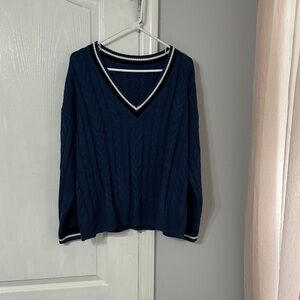 SHEIN Navy V-Neck Sweater